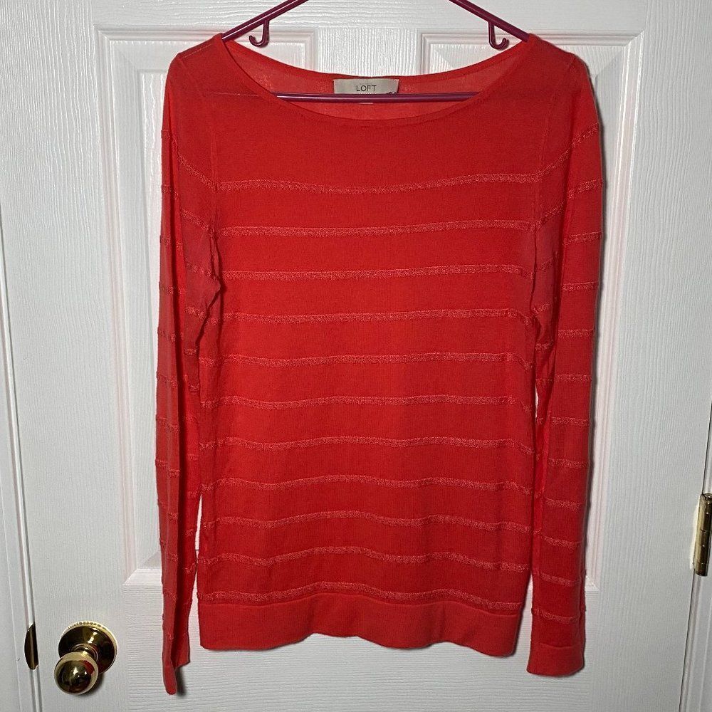 LOFT Coral Long Sleeve Knit Sweater Size XS